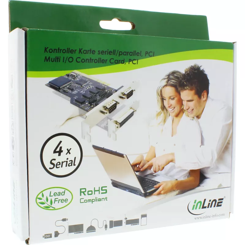 InLine PCI Multi I/O Controller Card 4 DB9 Serial Ports