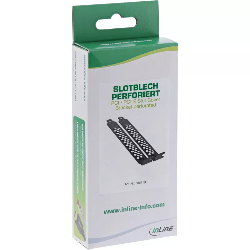 InLine PCI / PCI-E Slot Cover Bracket perforated 2pcs. Set black
