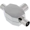 InLine Antenna T-Splitter for TV 1x Coax female to 2x Coax male 69914