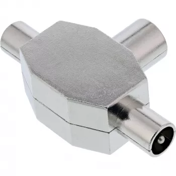 InLine Antenna T-Splitter for TV 1x Coax female to 2x Coax male 69914