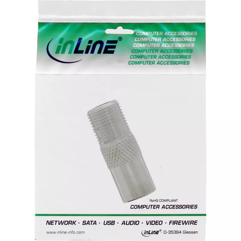 Coaxial Adapter IEC Male Antenna to F-Plug Female InLine 69915D