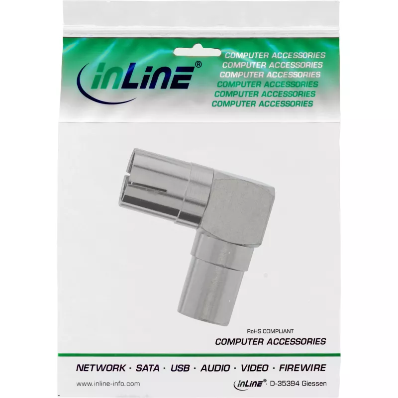 InLine Antenna Coaxial Connector IEC male to female angled metal 69915M