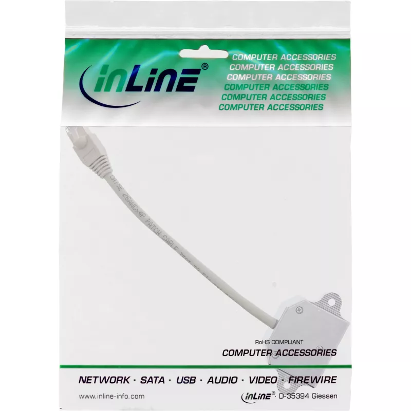 InLine Cat.5e ISDN T-Adapter RJ45 male to 2x RJ45 female 15cm