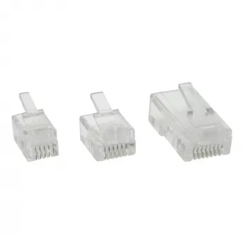 InLine Modular Plug 4P4C RJ10 for Crimping to ribbon Cable, 10 pcs.