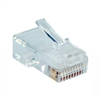 InLine modular plug 10P10C for crimping western jack to ribbon cable, transparent plastic, 10 pcs