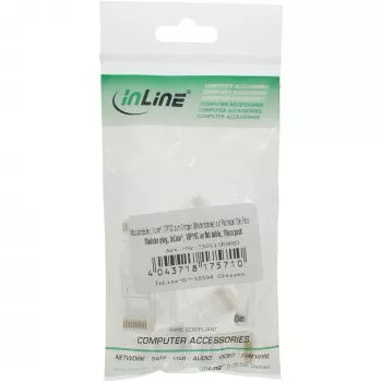 InLine modular plug 10P10C for crimping western jack to ribbon cable, transparent plastic, 10 pcs