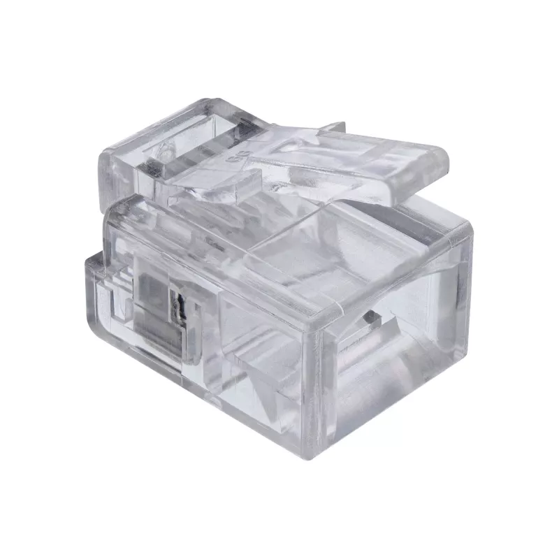 InLine Modular Plug 6P4C RJ11 for Crimping to Round Cable, 10 pcs.