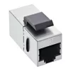 InLine RJ45 module female-to-female SNAP-In Cat.6 STP, black/silver