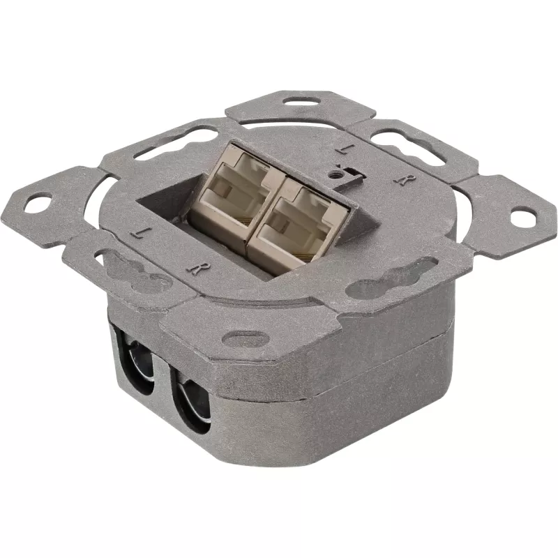 Wall Outlet Box surface or concealed mount 2x RJ45 vertical InLine 75602K