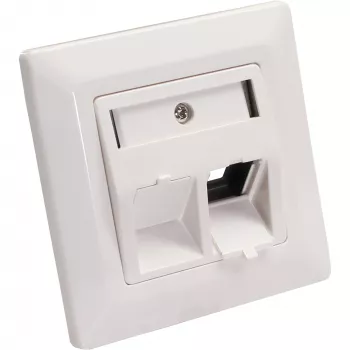 InLine Frame set for 2x RJ45 Bu/LSA inset, Keystone SNAP-In, RAL9010