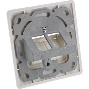 InLine Frame set for 2x RJ45 Bu/LSA inset, Keystone SNAP-In, RAL9010