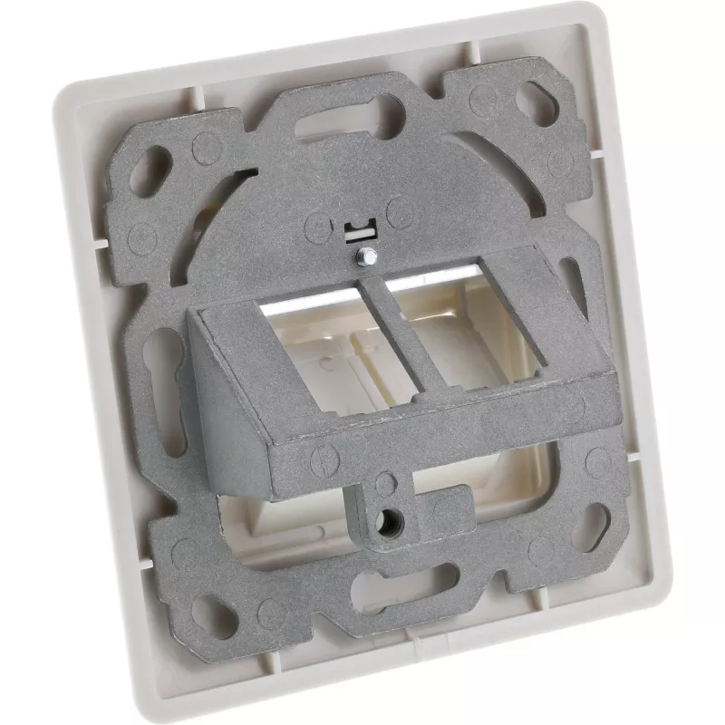 InLine Frame set for 2x RJ45 Bu/LSA inset, Keystone SNAP-In, RAL9010