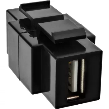 InLine USB 2.0 Snap-In module, USB 2.0 A female/female, white housing