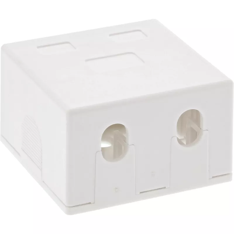 InLine Surface Mount Box for keystone 2x RJ45 white 76202B