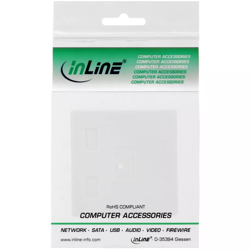 InLine Surface Mount Box for keystone 2x RJ45 white 76202B