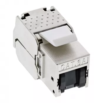 InLine RJ45 Keystone Jack Snap-In module Cat.6a, with dust cover black