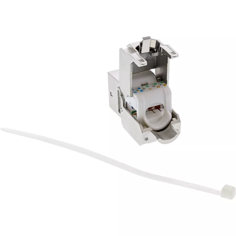 InLine RJ45 Keystone Jack Snap-In module Cat.6a, with dust cover black