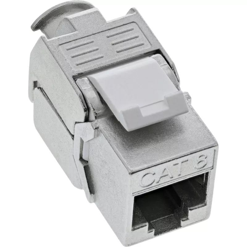 InLine RJ45 Keystone Jack Snap-In module Cat.8.1 Flat Metallic 1 pc