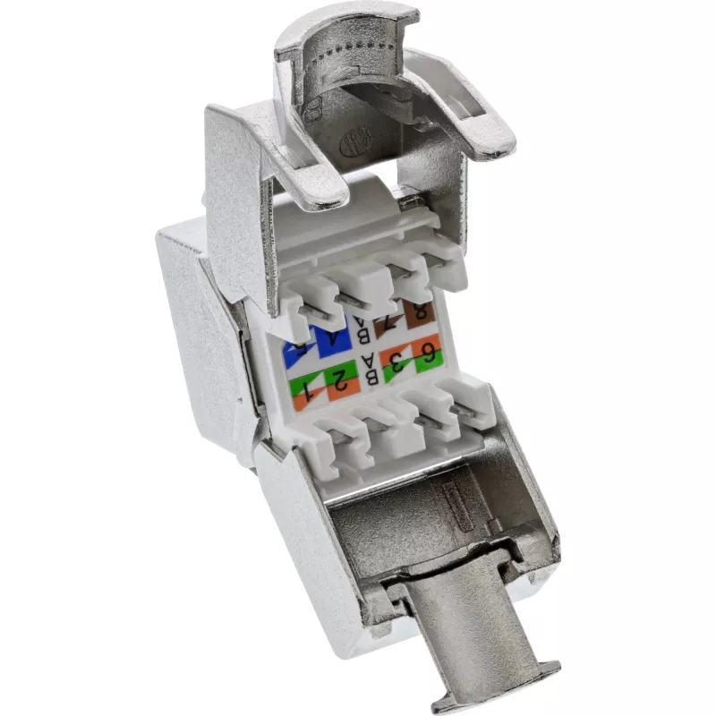 InLine RJ45 Keystone Jack Snap-In module Cat.8.1 Flat Metallic 1 pc
