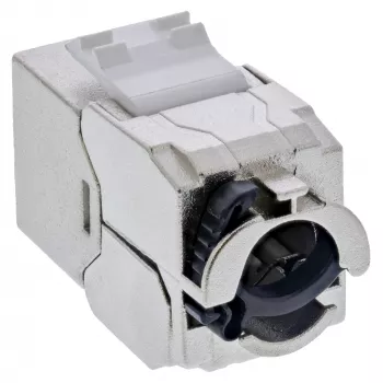 InLine Keystone RJ45 jack slim, SNAP-In, Cat.6A, integrated cable tie