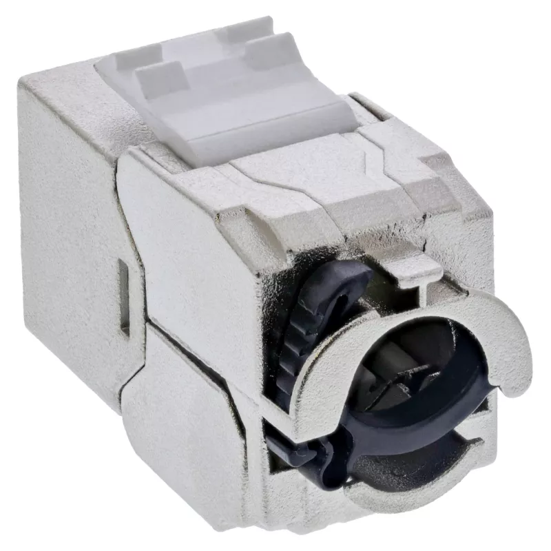 InLine Keystone RJ45 jack slim, SNAP-In, Cat.6A, integrated cable tie