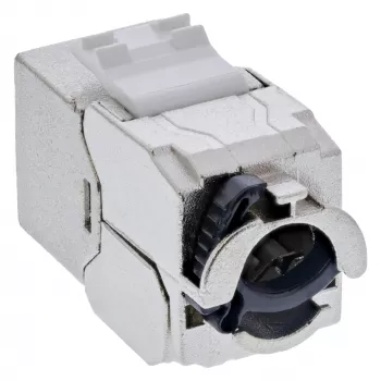 InLine Keystone RJ45 jack slim, SNAP-In, Cat.8.1, integrated cable tie