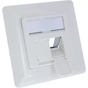 InLine frame set for 2x RJ45 keystone SNAP‑In, white RAL9010