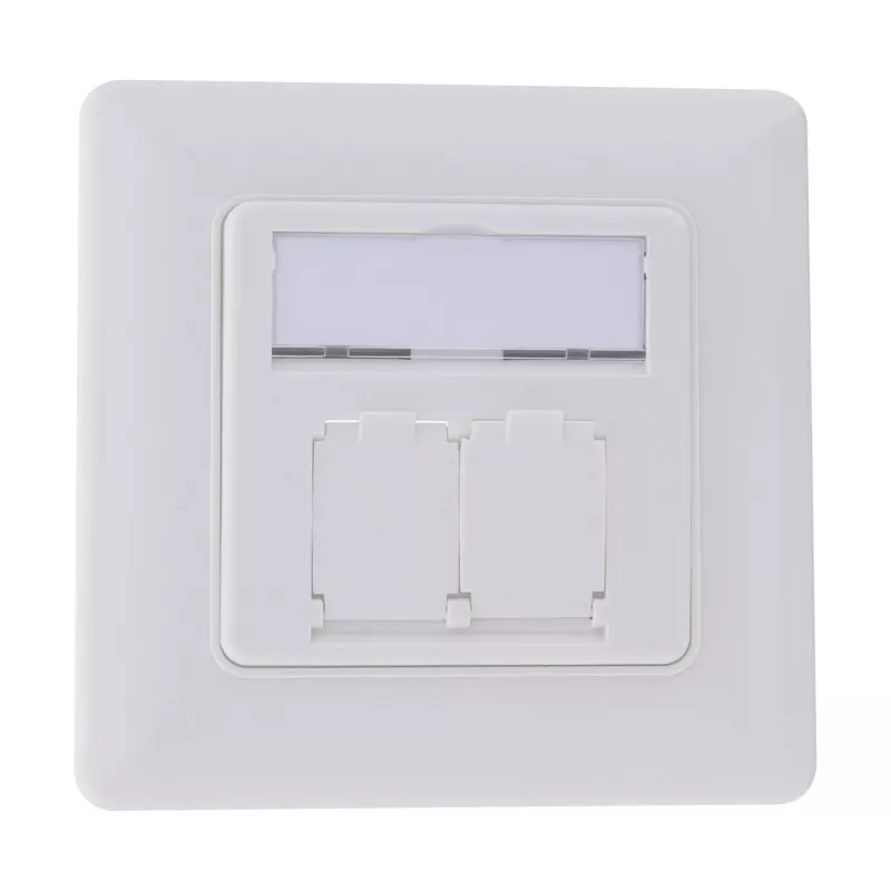 InLine frame set for 2x RJ45 keystone SNAP‑In, white RAL9010