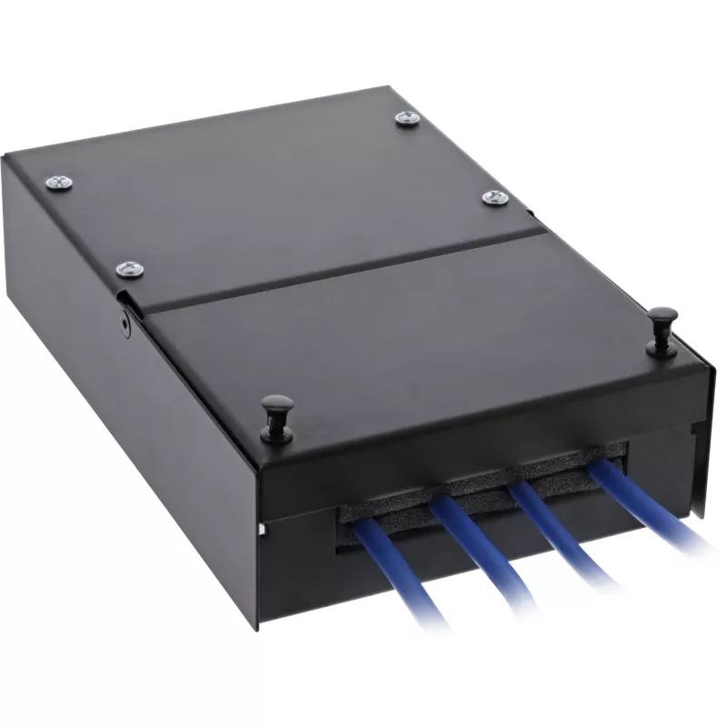 InLine Surface Mount Box for keystone 4x RJ45 black 76202X