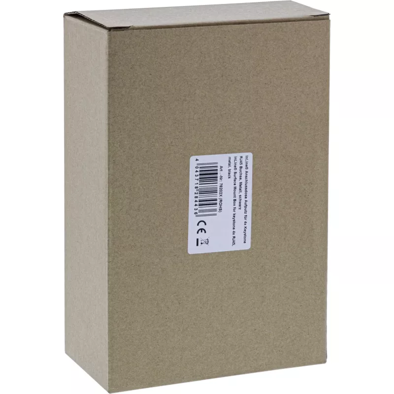 InLine Surface Mount Box for keystone 4x RJ45 black 76202X