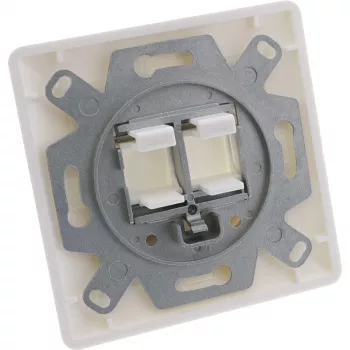 InLine Frame set for 2x RJ45 Keystone SNAP-In 90°, white RAL9010