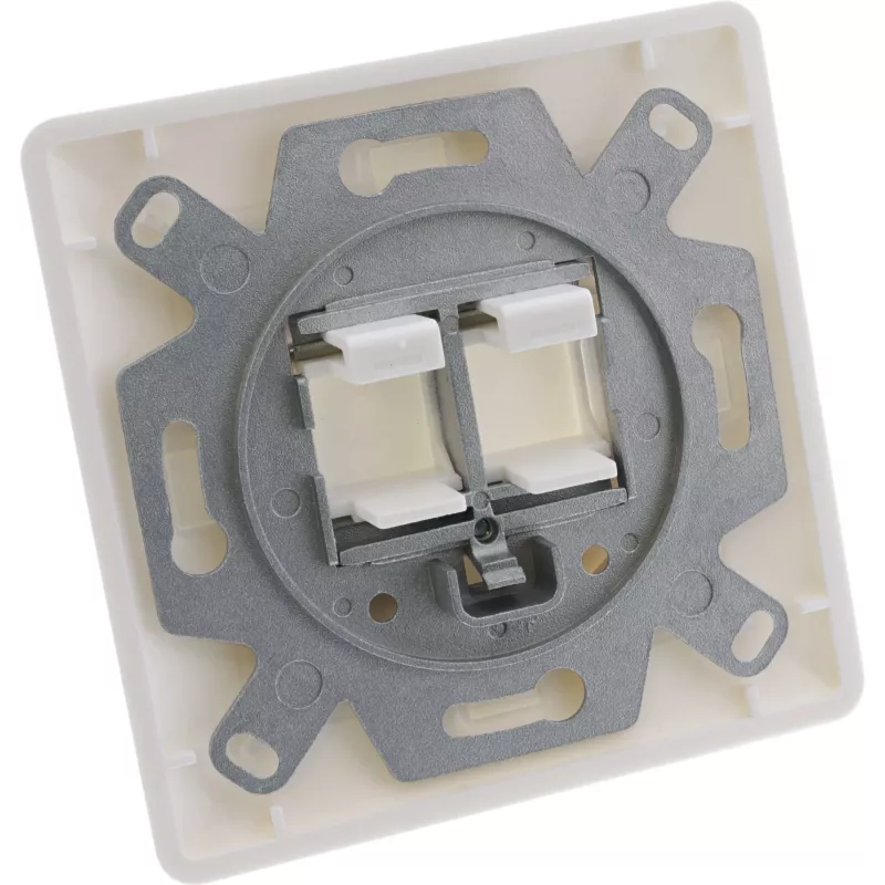 InLine Frame set for 2x RJ45 Keystone SNAP-In 90°, white RAL9010