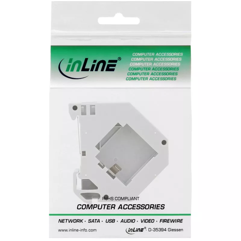 InLine Keystone Mounting for DIN rail, 1-port, light grey
