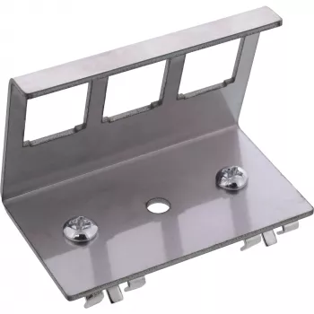 InLine 76203E metal Keystone snap-in DIN rail mounting bracket, 3-port
