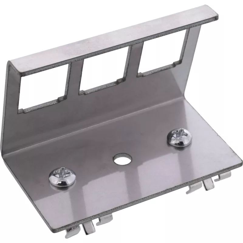 InLine 76203E metal Keystone snap-in DIN rail mounting bracket, 3-port