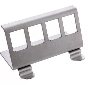 InLine 76203F metal Keystone snap-in DIN rail mounting bracket, 4-port