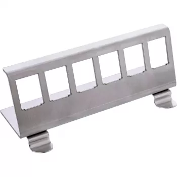 InLine 76203G metal Keystone snap-in DIN rail mounting bracket, 6-port
