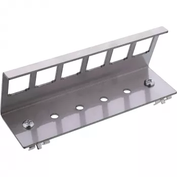 InLine 76203G metal Keystone snap-in DIN rail mounting bracket, 6-port