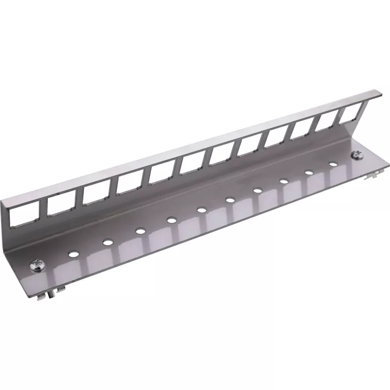 InLine 76203I metal Keystone snap-in DIN rail mounting bracket, 12-port