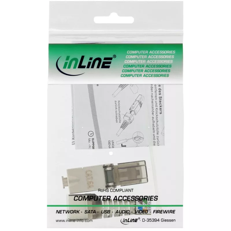 InLine RJ45 plug Cat.6A 500MHz field-installable shielded 76204A