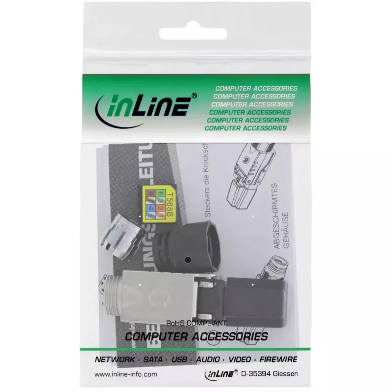 InLine RJ45 plug Cat.6A 500MHz, field-installable, shielded, with screw cap