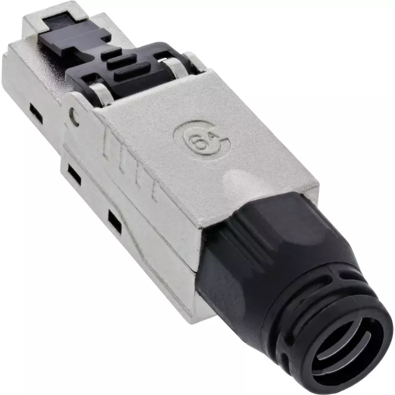 InLine RJ45 plug Cat.6A 500MHz, field-installable, shielded, with screw cap