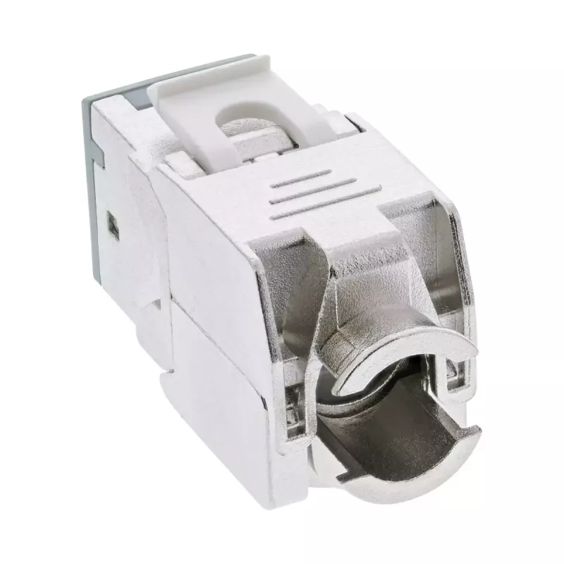 InLine Keystone RJ45 jack, shielded, Cat.6A, grey 8-pack