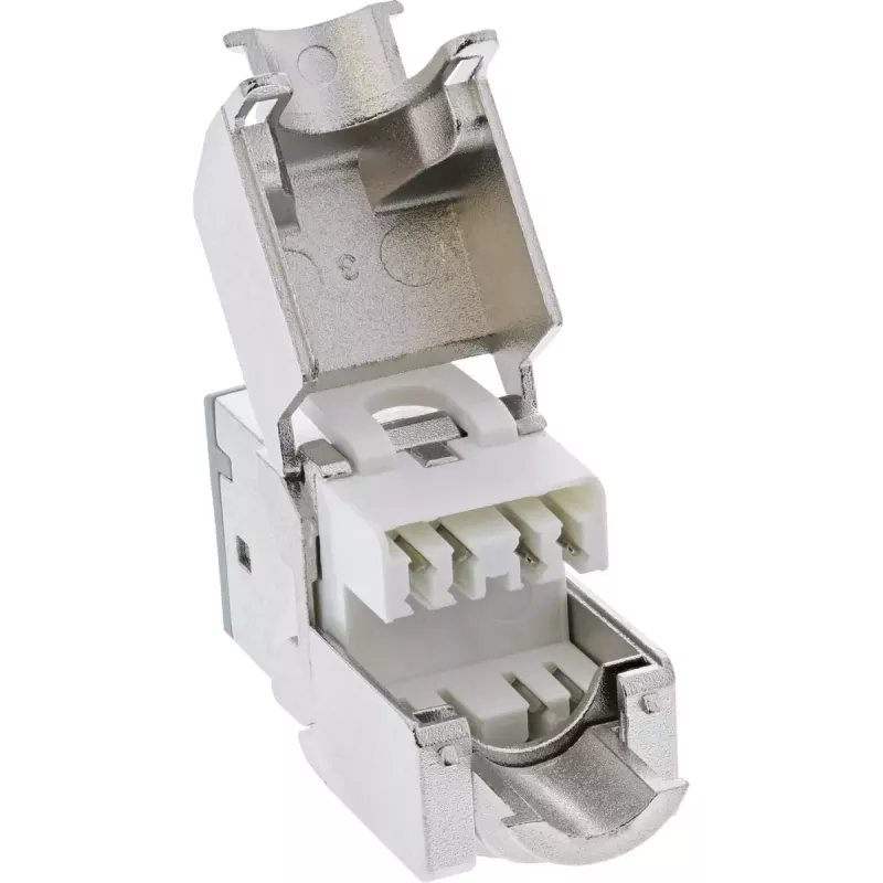 InLine Keystone RJ45 jack, shielded, Cat.6A, grey 8-pack