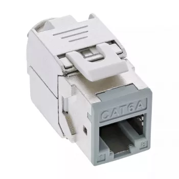 InLine Keystone RJ45 jack, shielded, Cat.6A, grey 8-pack