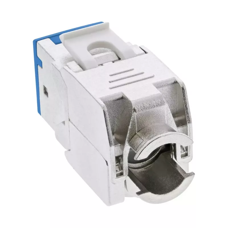 InLine Keystone RJ45 jack, shielded, Cat.6A, blue 8-pack