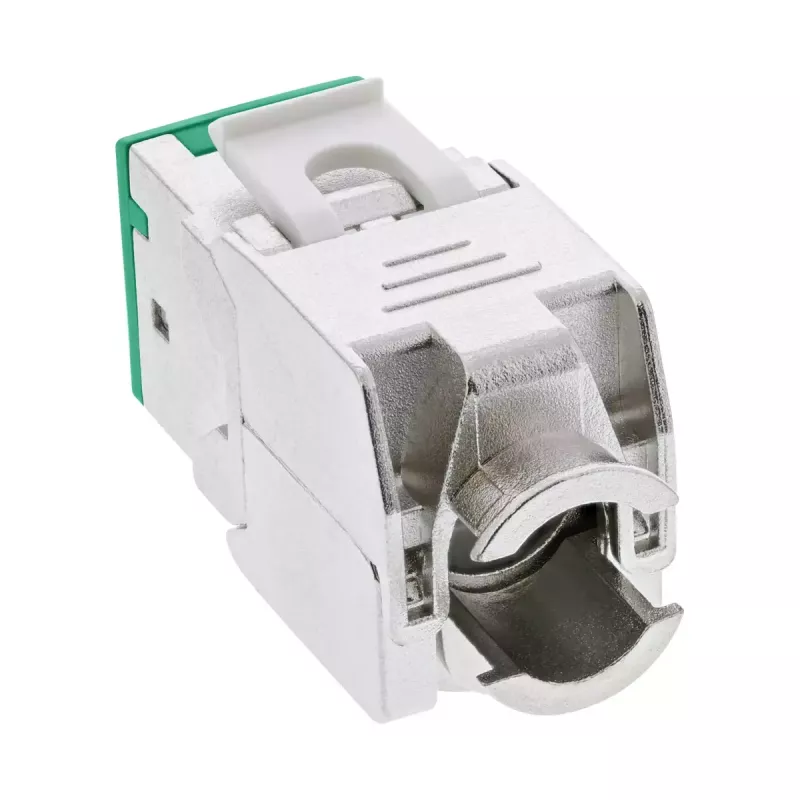 InLine Keystone RJ45 jack, shielded, Cat.6A, green 8-pack