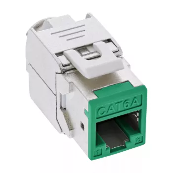 InLine Keystone RJ45 jack, shielded, Cat.6A, green 8-pack
