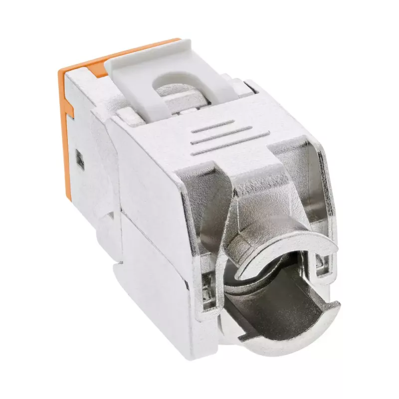 InLine Keystone RJ45 jack, shielded, Cat.6A, orange 8-pack