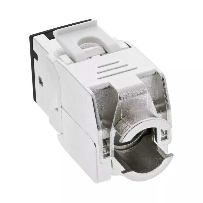 InLine Keystone RJ45 jack, shielded, Cat.6A, black 8-pack